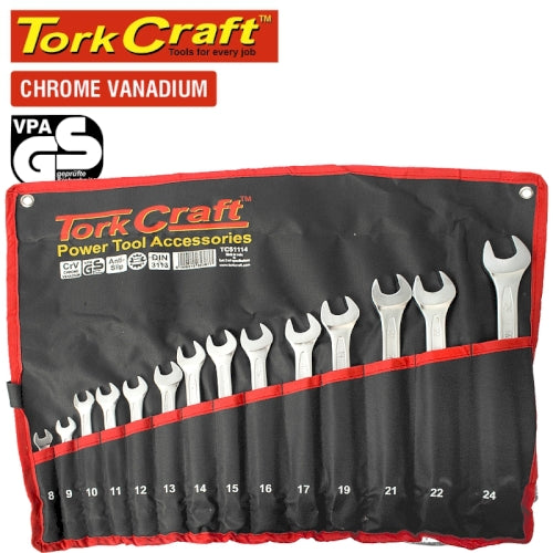 14pcs deep offset combination spanner set 8-24mm