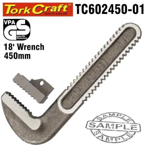 Repl. jaw set pipe wrench heavy duty 450mm