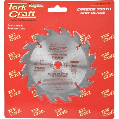 TorkCraft 125mm/16.13mm/16T TCD Circular Saw Blade