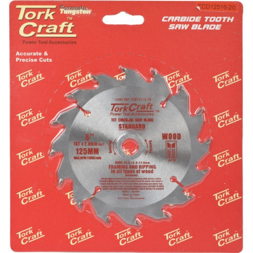 TorkCraft 125mm/20.13mm/16T TCD Circular Saw Blade