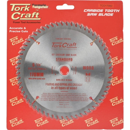 TorkCraft 170mm/20.16mm/60T TCD Circular Saw Blade