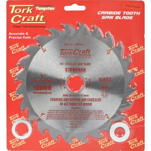 TorkCraft 180mm/30.20.16mm/24T TCD Circular Saw Blade