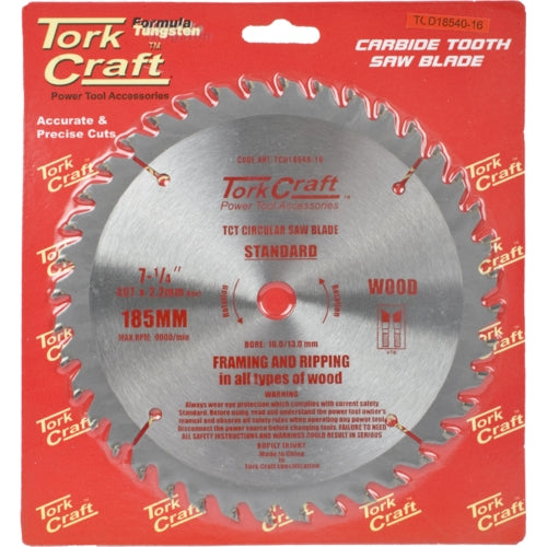 TorkCraft 185mm/16mm/40T TCD Circular Saw Blade