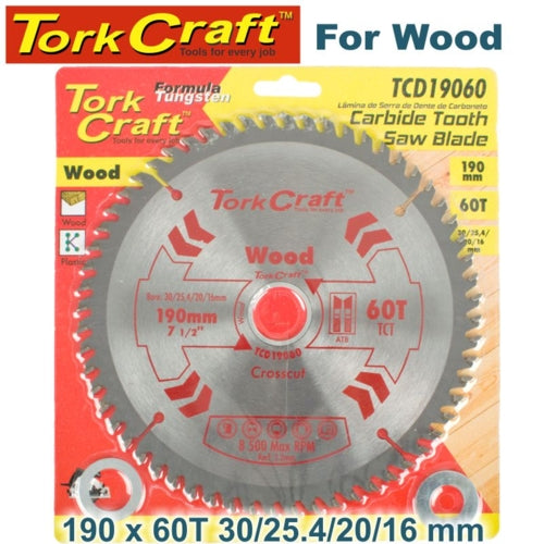 TorkCraft 190mm/30.20mm/60T TCD Circular Saw Blade