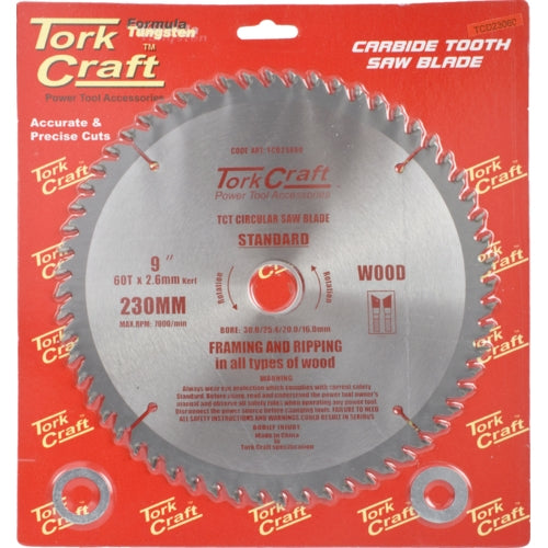 TorkCraft 230mm/30.1.20mm/60T TCD Circular Saw Blade
