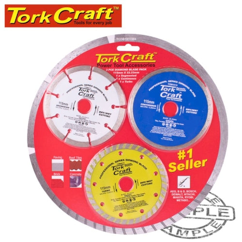 Diam.bl.3pce set 115 con/seg/turbo colour pack