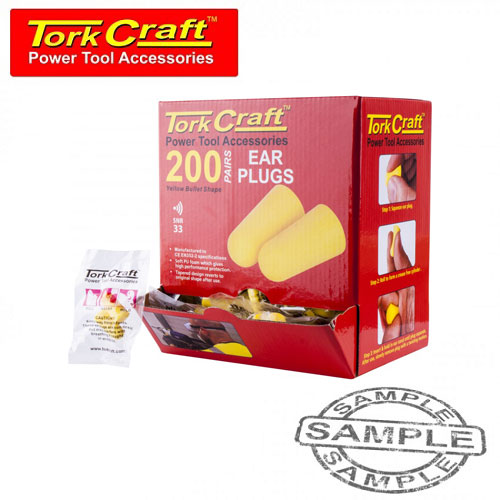 TorkCraft Ear Plugs Bullet Shape Yellow &#8211; 200/Box