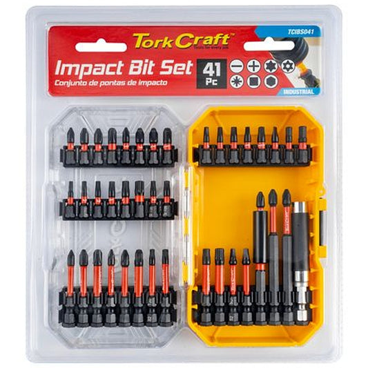 Tork Craft 41-Piece Impact Power Bit Set with Inserts, Bit Holder & Screw Guide | TCIBS041