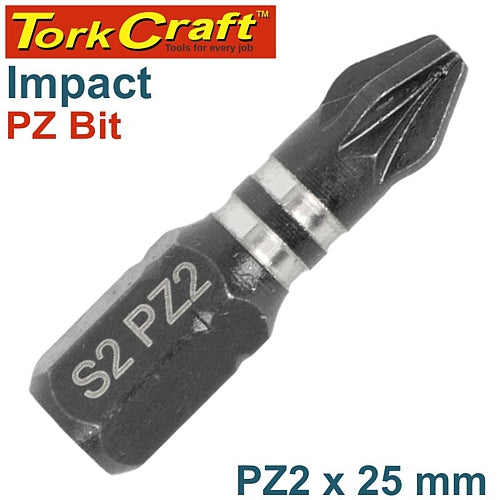 Tork Craft POZI No. 2 x 25mm Impact Insert Bit (Bulk) | TCIPZ0225B
