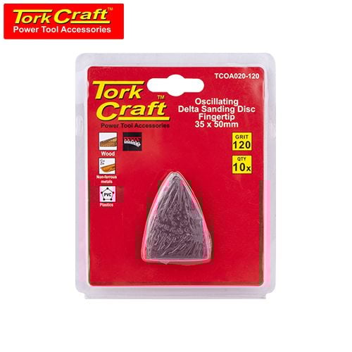 TorkCraft 10Pc Oscilating Sandpaper A/O 35 X 50mm Fingertip 120Grit