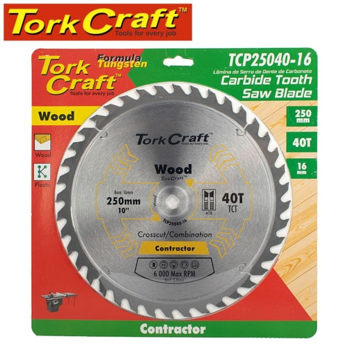 TorkCraft 250mm/16mm/40T TCP Circular Saw Blade (TCP25040-16)