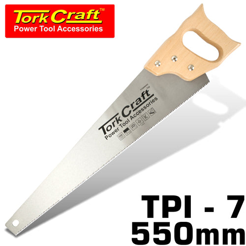 TorkCraft Hand Saw with Wood Handle 550mm (TCSAW005)