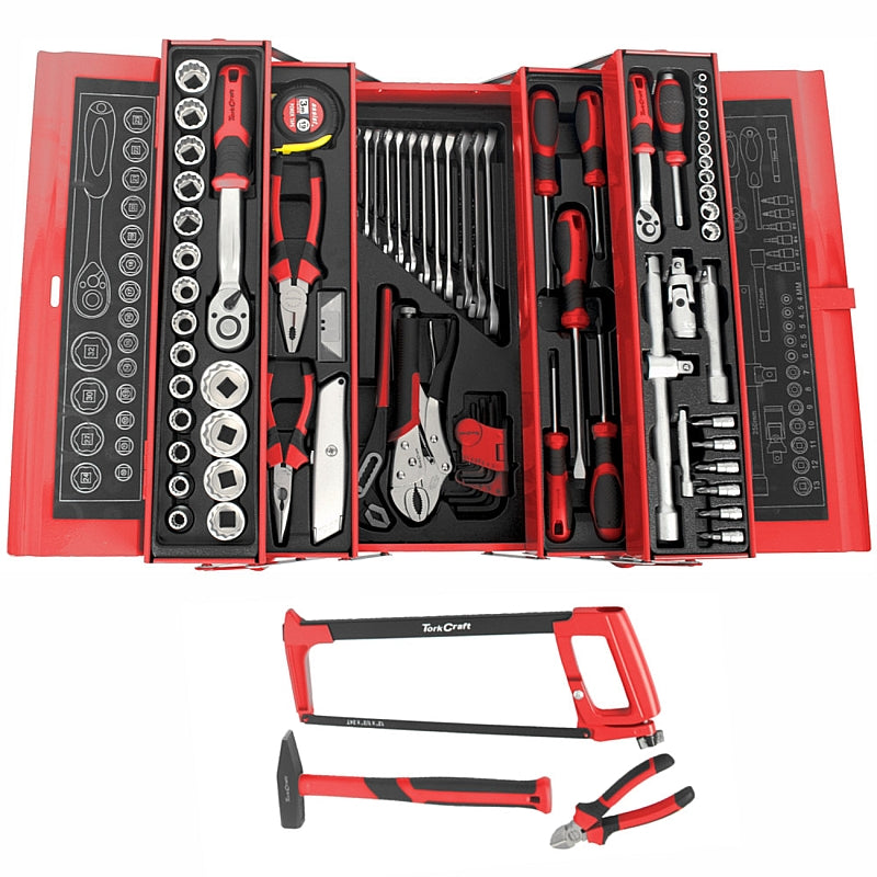 Tork Craft 88 Piece 5-Tier Tradesman Cantilever Toolbox Kit | TCTB088