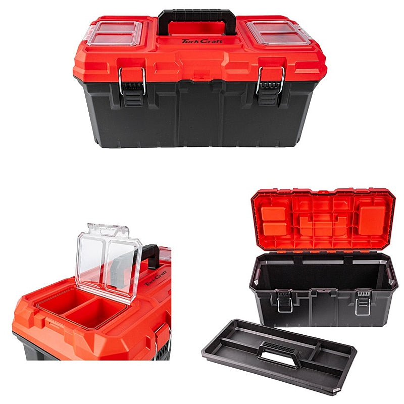 Tork Craft HD Plastic Tool Box with Organizer, 415mm (Empty