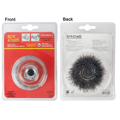 Wire cup brush crimped plain 60mmxm14  blister(TCW CR6014-2)