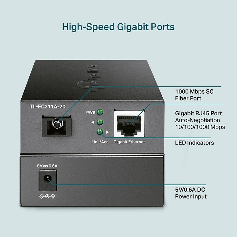 TP-Link Omada Gigabit WDM Media Converter | TL-FC311A-20