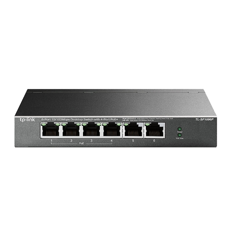 TP-Link 6-Port 10/100Mbps Desktop Switch with 4-Port PoE+ | TL-SF1006P