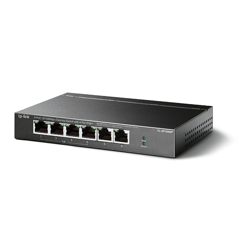 TP-Link 6-Port 10/100Mbps Desktop Switch with 4-Port PoE+ | TL-SF1006P
