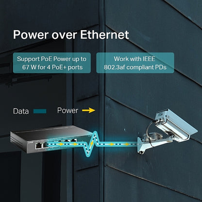TP-Link 6-Port 10/100Mbps Desktop Switch with 4-Port PoE+ | TL-SF1006P