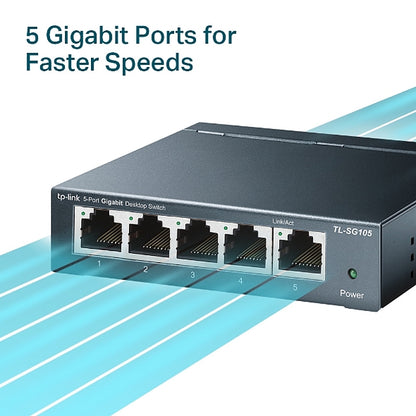 TP-Link 5-Port 10/100/1000Mbps Desktop Switch | TL-SG105