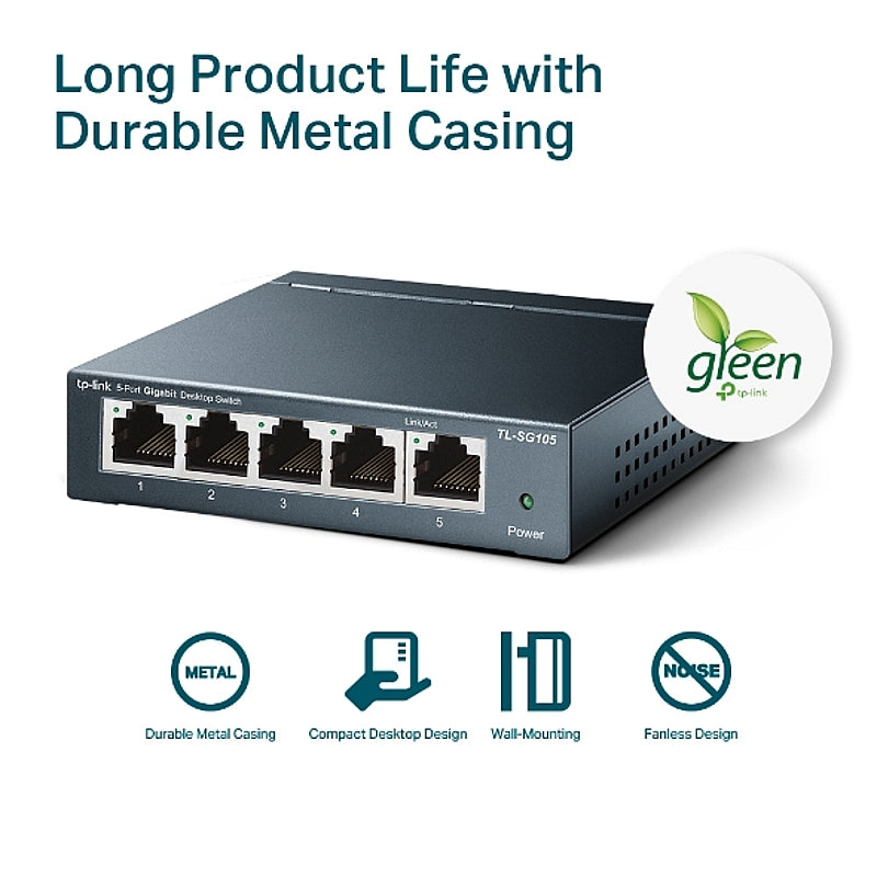 TP-Link 5-Port 10/100/1000Mbps Desktop Switch | TL-SG105