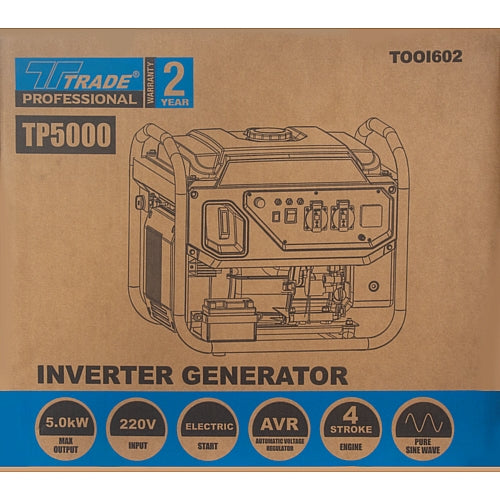 Trade Professional TP 5000 4S Inverter Generator, 7HP (AVR
