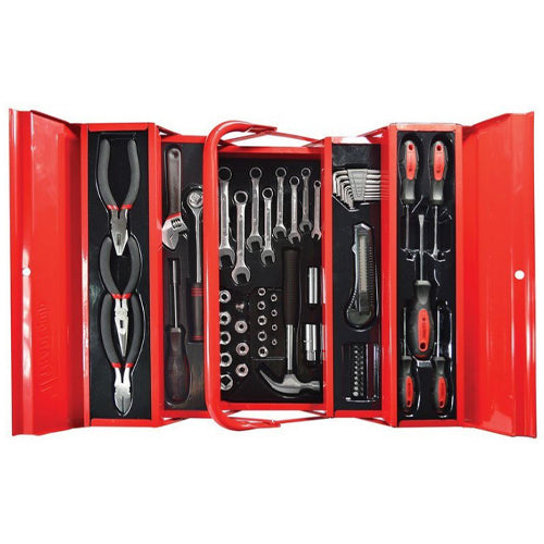 TRADEquip 70Pc Toolbox Kit - 5 Tray Metal Cantilever Toolbox | TOOT2634