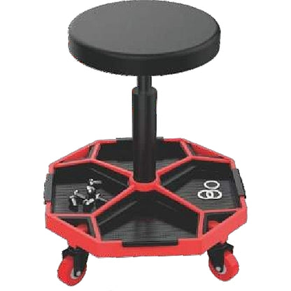 Adjustable Round Mechanics Rolling Stool with Tool Tray | TRXF8308