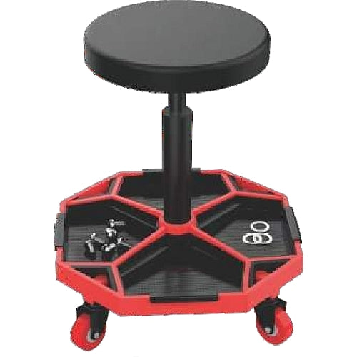 Adjustable Round Mechanics Rolling Stool with Tool Tray | TRXF8308