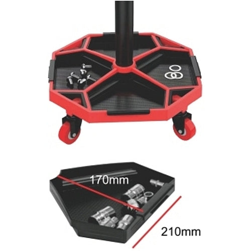 Adjustable Round Mechanics Rolling Stool with Tool Tray | TRXF8308