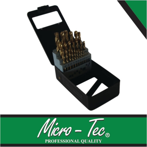 Micro-Tec 25Pcs Drills 1-13mm Tin Coated | TWIST-250