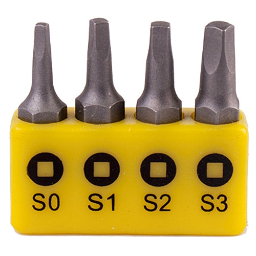 Tork Craft 4Pc ROBERTSON SQ0 - SQ3 x 25mm Insert Bit Set | TZ SQ250401C