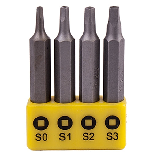 Tork Craft 4Pc ROBERTSON SQ0 - SQ3 x 50mm Insert Bit Set | TZ SQ500401C