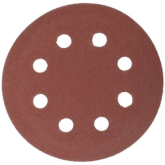 Tork Craft 10 Pack 125mm Hook & Loop Sanding Discs with Holes, 40 to 240 Grit