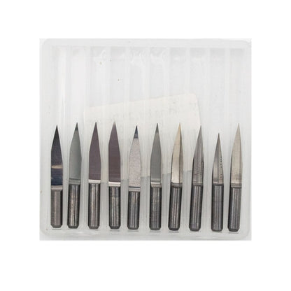 10Pc V-Cutting Bit - 3.175mm Shank