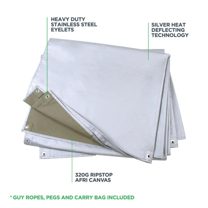 Kaufmann X Afri-Canvas Heat Deflecting Tarp, 4 x 3.6M | V0404631