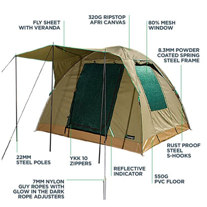 Kaufmann X Afri-Canvas Dome Tent with Fly Sheet, 3.0 x 3.0M | V0404616