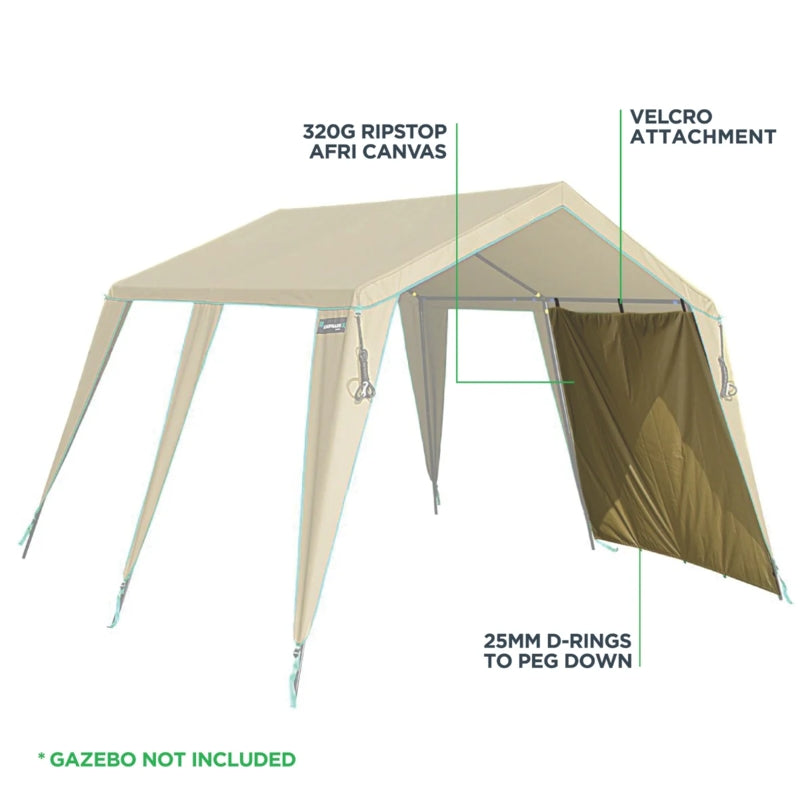 Kaufmann X Afri-Canvas Side Wall for Large Gazebo, 3.6 x 2.2M | V0404626