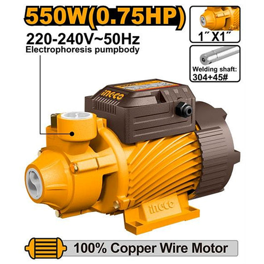 Ingco Peripheral Pump 45 L/min, 550W (0.75HP) | VPM55068