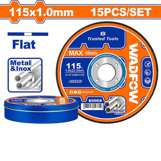 WADFOW Abrasive Metal Cutting Disc Set, 115 x 1.0 x 22.2mm | WAC2L45