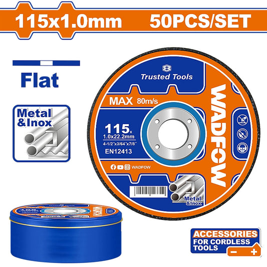 WADFOW Abrasive Metal Cutting Disc Set, 115 x 1.0 x 22.2mm | WAC3L45