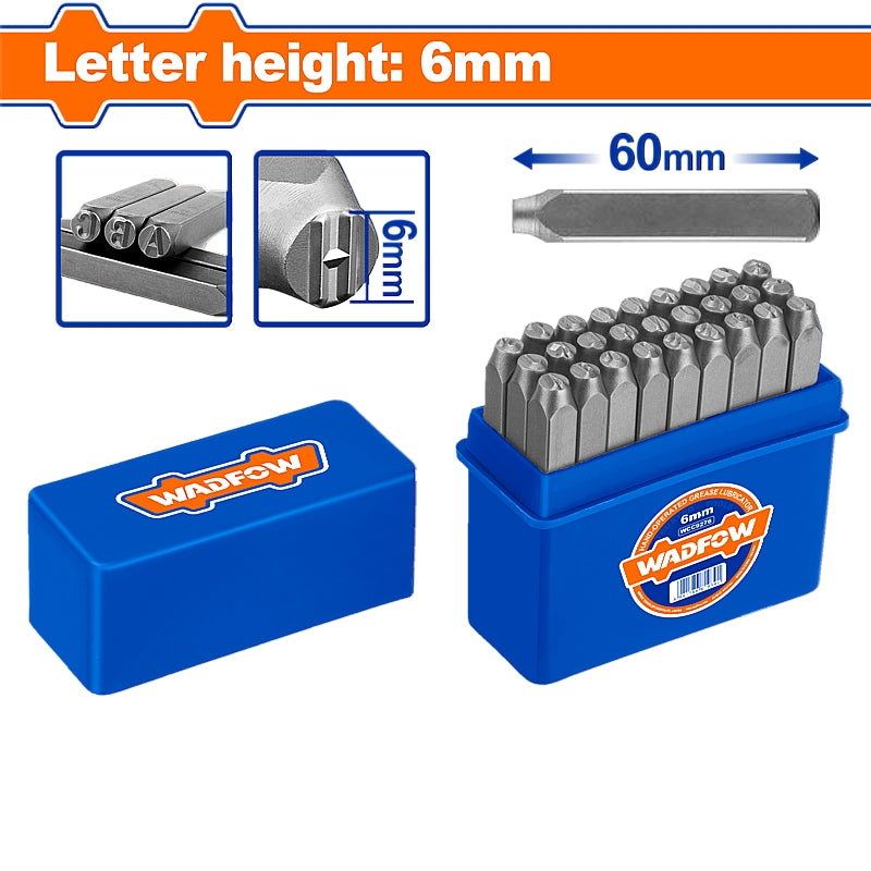WADFOW 28 Piece Digit Punch Set, 6 x 60mm | WCC9276