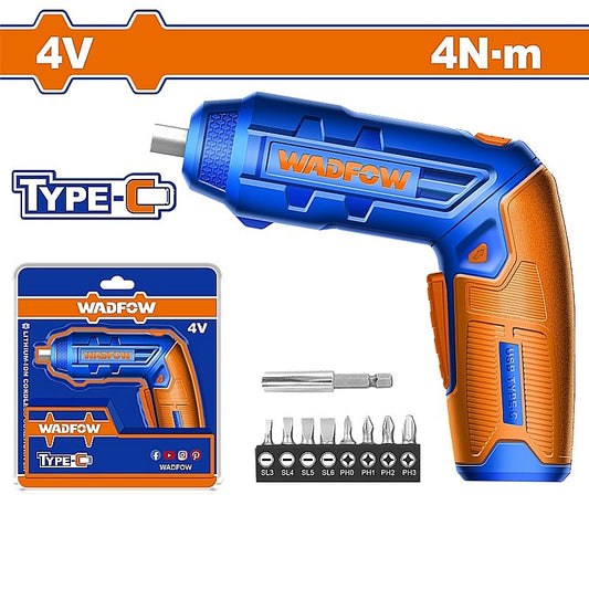 WADFOW 4V Cordless Screwdriver, 4Nm, USB Type-C (Cable Sold Separately) | WCV4415