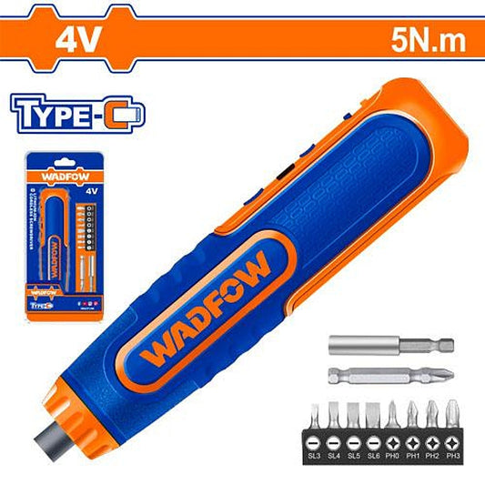 WADFOW 4V Cordless 1/4" Screwdriver, USB Type-C (Excludes Cable) | WCV4435