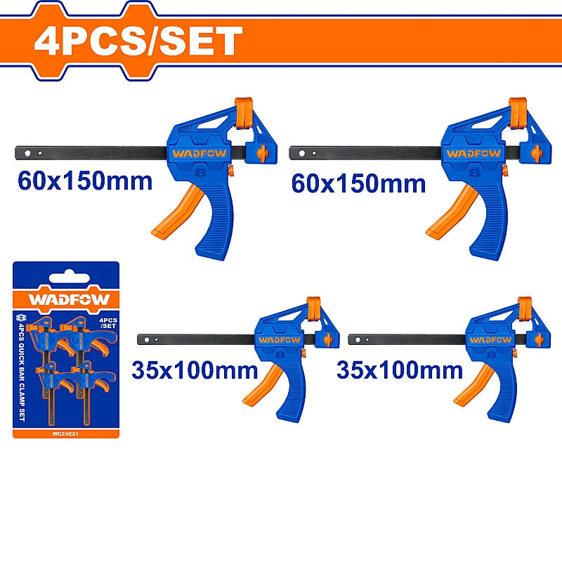 WADFOW 4 Piece Quick Bar Clamp Set | WCZ4E21