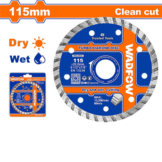 WADFOW Turbo Diamond Disc, 115 x 22.2mm | WDC3K02