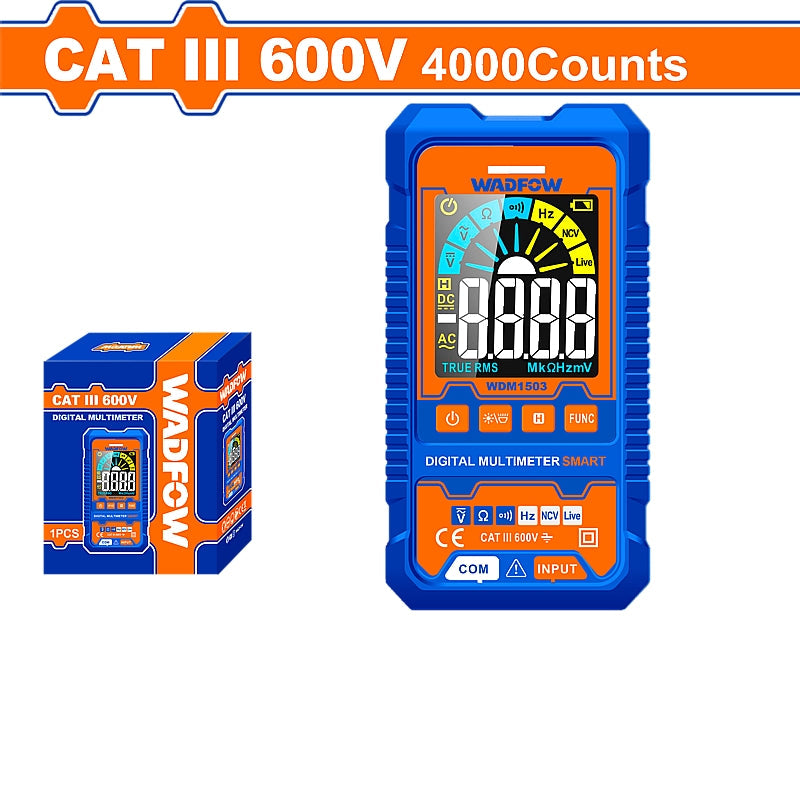 WADFOW Digital Multimeter, CAT III - 600V | WDM1503
