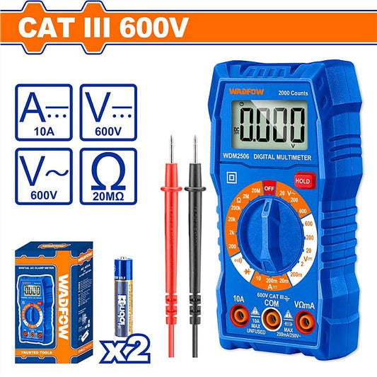 WADFOW Digital Multimeter, CAT III - 600V | WDM2506