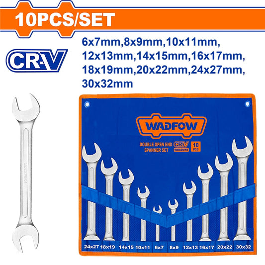 WADFOW 10 Piece Double Open End Spanner Set | WDS2M10