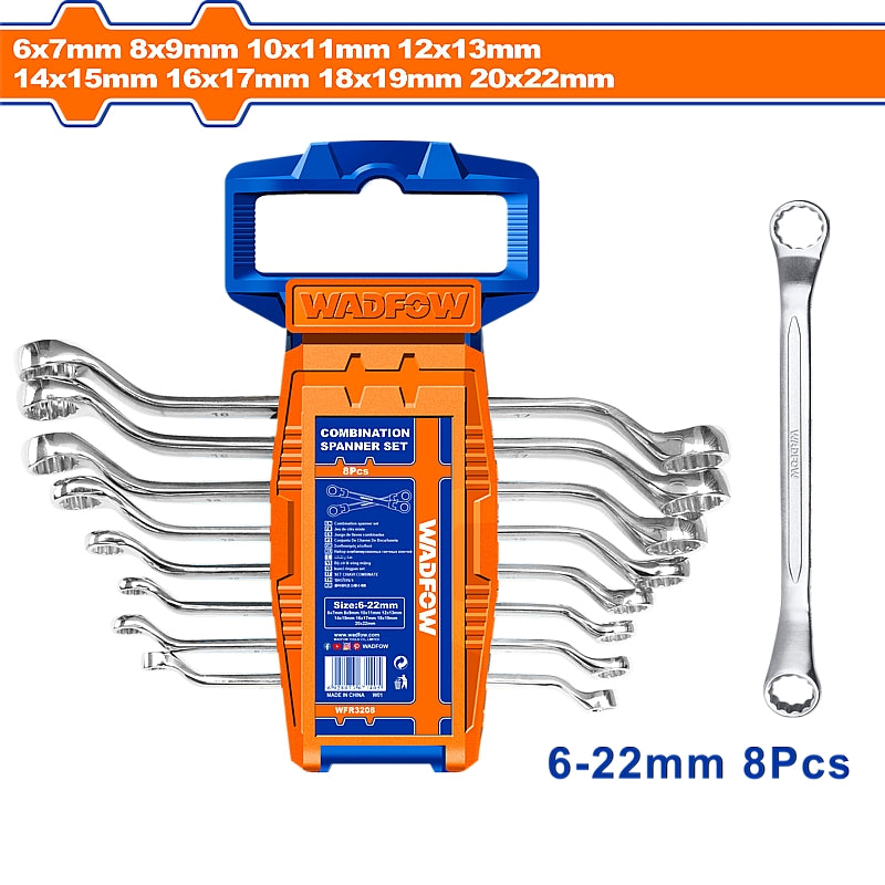 WADFOW 8 Piece Offset Ring Spanner Set | WFR3208